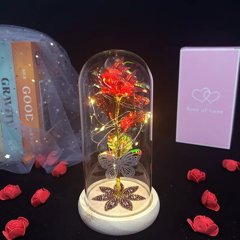 LANZZI Iluminated Rose Glass of Love