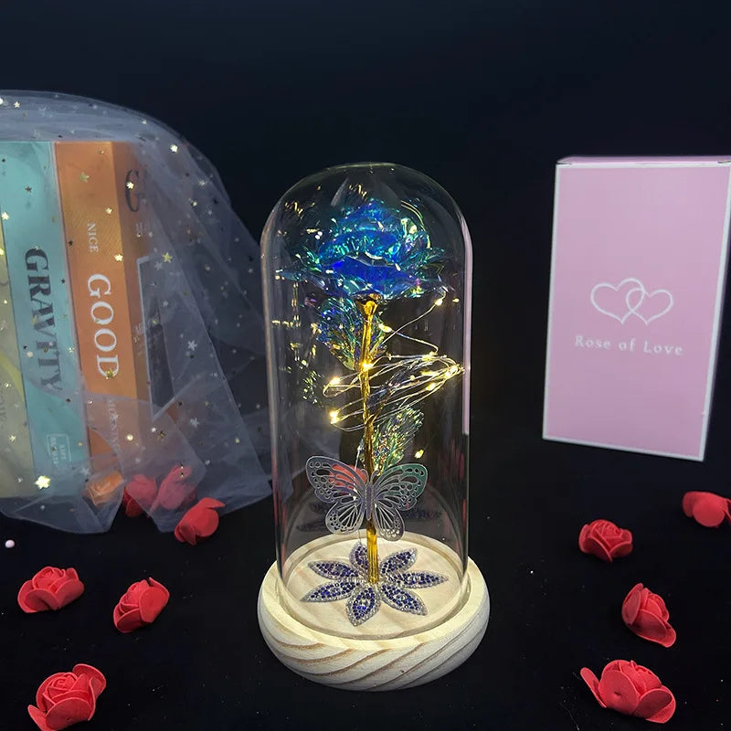 LANZZI Iluminated Rose Glass of Love